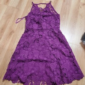 Purple White House Black Market Lace Sundress
